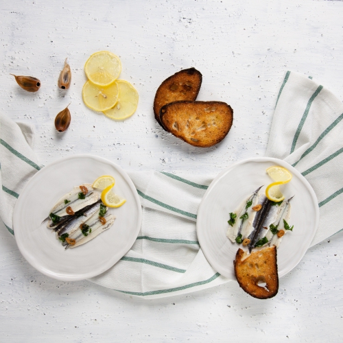 Anchovy Fillets with Garlic - Marinated